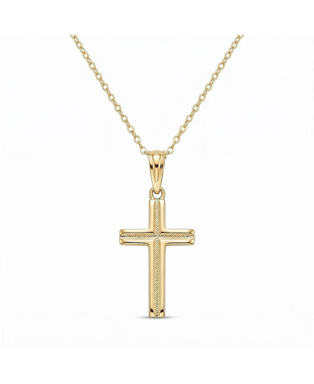 Simona Sterling, Small Diamond-Cut Cross Necklace
