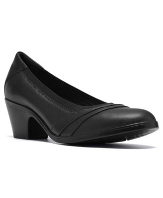 Clarks Women's Emily 2 Gracie Block Heel Round Toe Leather Pumps