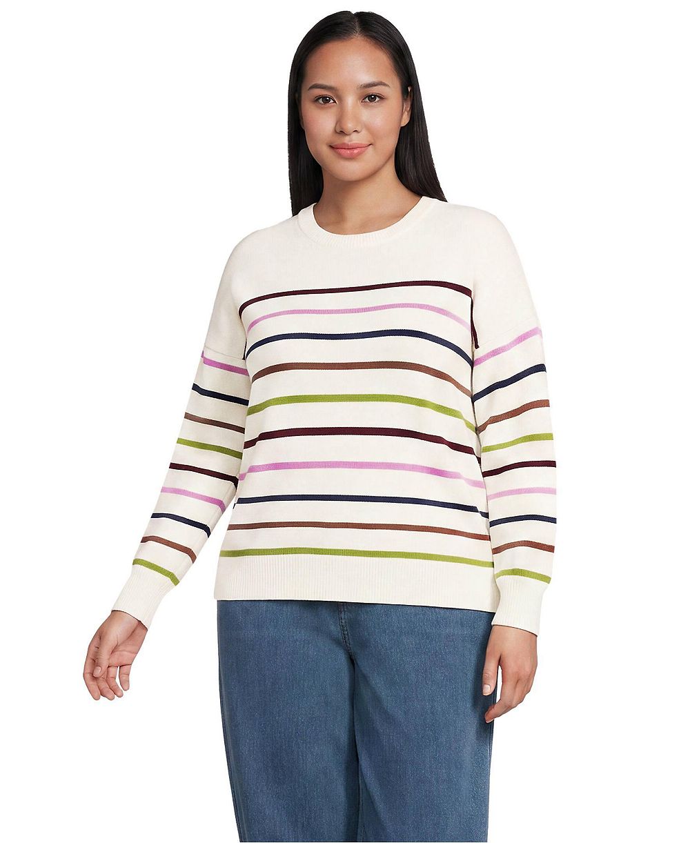 Свитер Lands' End Plus Size Drifter с круглым вырезом большого размера