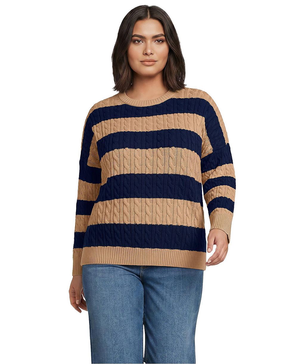Lands' End Plus Size Drifter Classic Cable Sweater