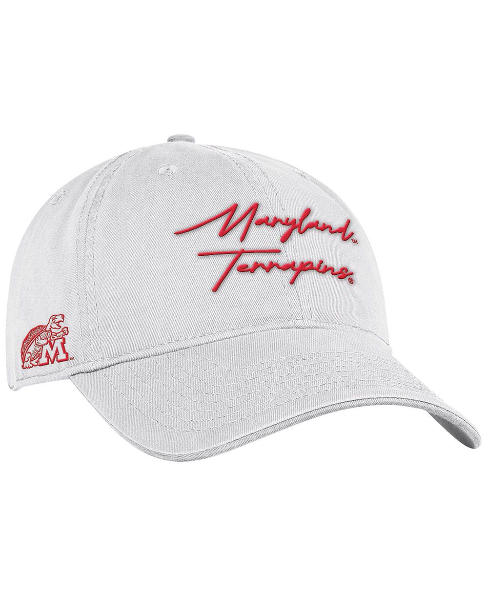 Under Armour Men's White Maryland Terrapins College Essentials Washed Cotton Blend Adjustable Hat