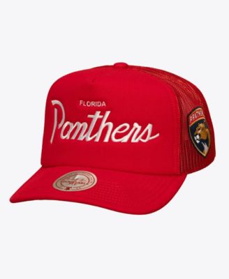Мужская регулируемая кепка Mitchell & Ness Red Florida Panthers Head Coach Trucker