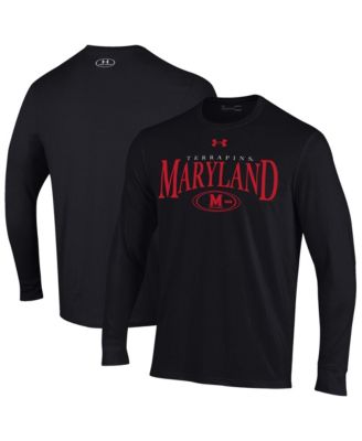 Under Armour Men's Black Maryland Terrapins 2026 Sideline Performance Cotton Long Sleeve T-Shirt