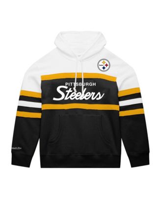 Мужской худи Mitchell & Ness White/Black Pittsburgh Steelers Big & Tall Head Coach белого/черного цвета большого размера