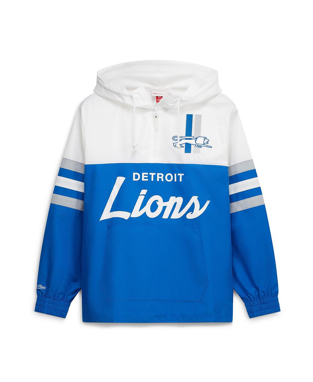 Mitchell & Ness мужская ветровка-худи с четвертьзастежкой для детройт лайонс