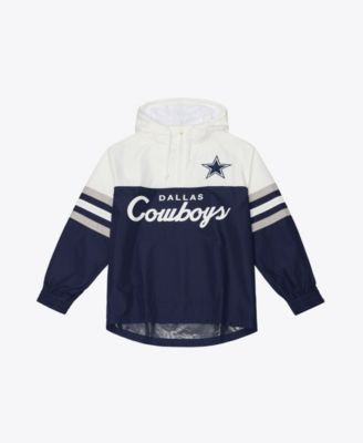 Мужская ветровка Mitchell & Ness с полузастежкой и капюшоном для команды Dallas Cowboys