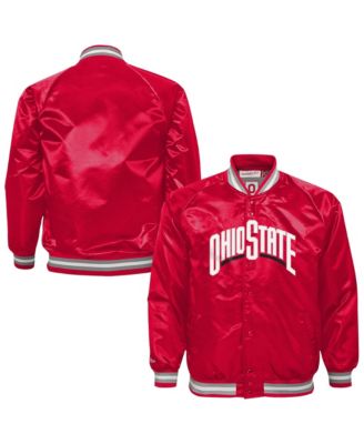 Сатиновая куртка с полной застежкой и регланом Ohio State Buckeyes для мальчиков и девочек