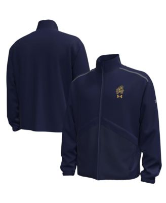Under Armour Men's 1 Navy Notre Dame Fighting Irish Wear Green Unstoppable Woven Full-Zip Jacket