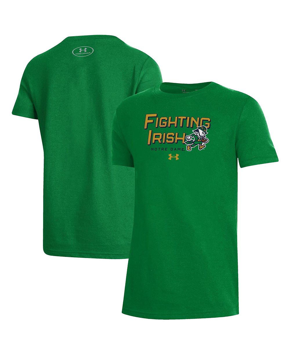 Under Armour детская футболка с коротким рукавом Notre Dame Fighting Irish Green для мальчиков и девочек