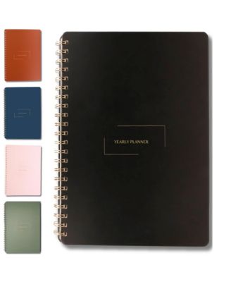 Black yearly planner - portrait