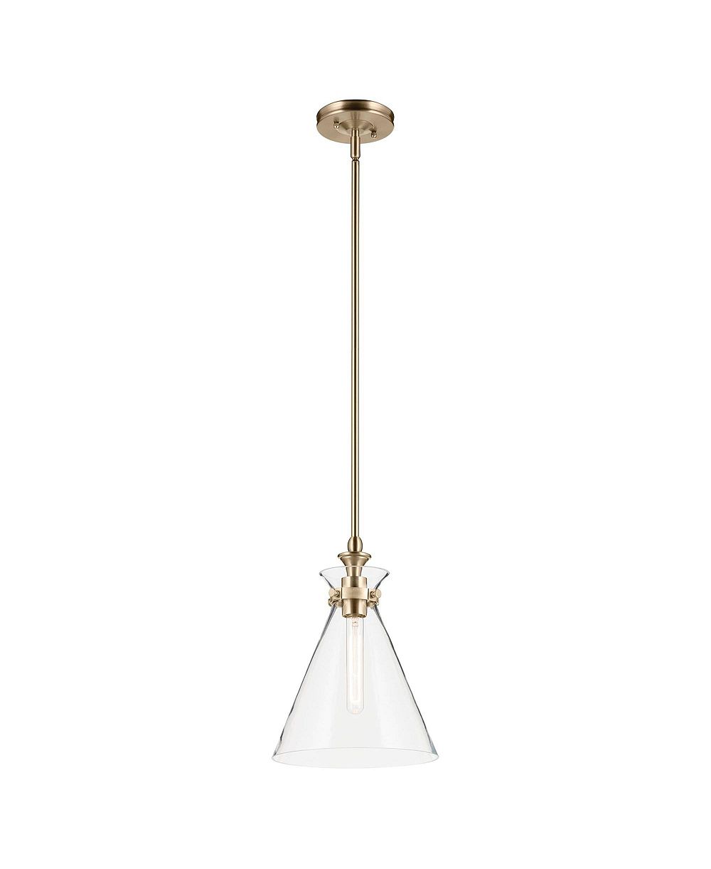 Kichler Laria 10.5 Inch 1 Light Pendant Clear Glass in Champagne Bronze