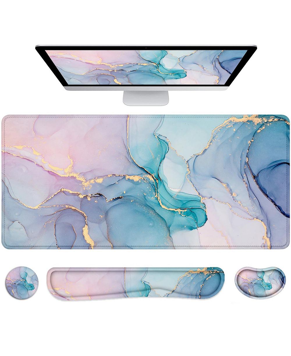 Lofree Non-Slip Ergonomic 4-in-1 Desk Pad and Wrist Rest Set for Standard Keyboards and Mice