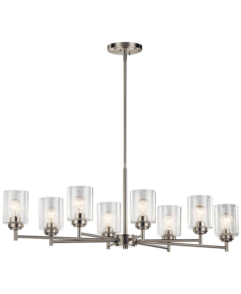 Kichler Winslow 44 1/4" широкая матовый никель 8-светильниковая люстра