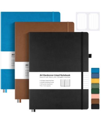 Black, brown, navy a4 college ruled