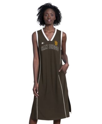 Starter Women's Brown San Diego Padres Line Up Sneaker Sleeveless Maxi Dress