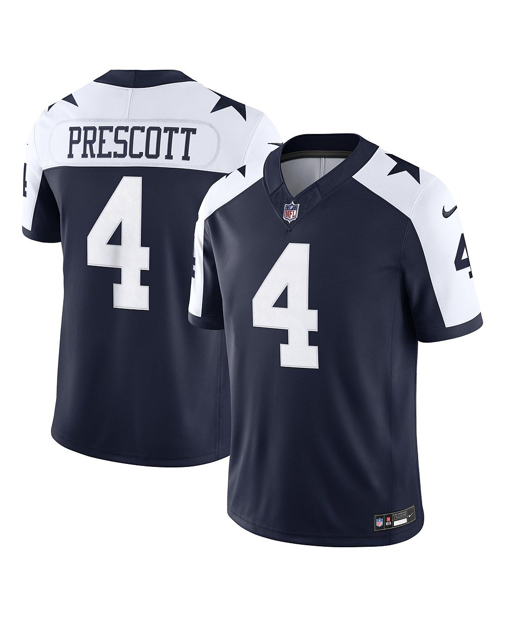 Мужская ограниченная версия сшитой джерси Nike Dak Prescott Navy Dallas Cowboys Alternate Vapor F.U.S.E.
