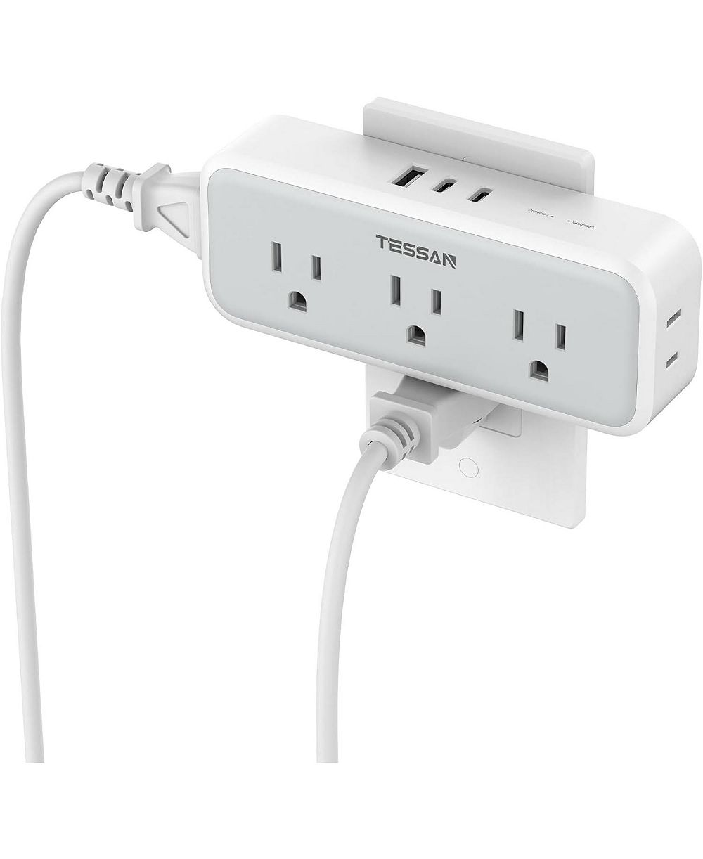 Удлинитель розетки TESSAN с 5 гнездами и 3 USB-портами