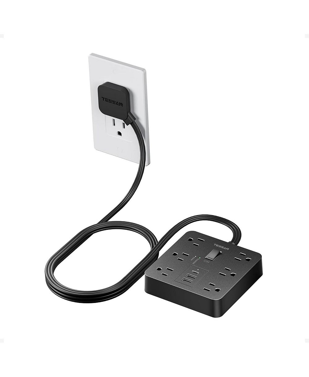 TESSAN 5-Foot Surge Protector Power Strip with 6 Outlets and USB Charging Ports Compatible with North American Plugs