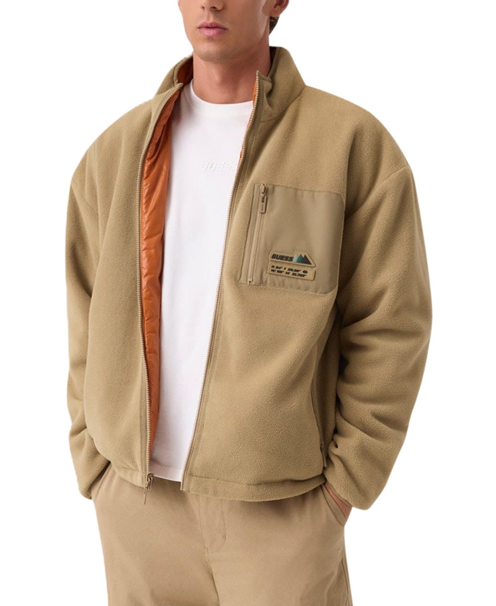 GUESS Men's Nirmal Reversible Fleece Athletic-Fit Jacket