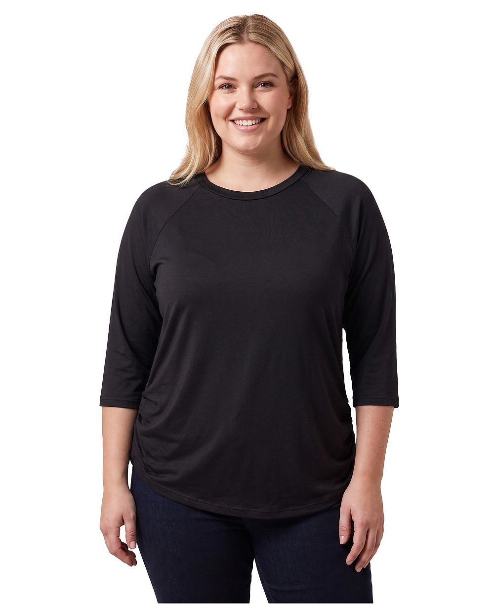 Футболка 24seven Comfort Apparel Plus Size 3/4 Sleeve Crewneck T-Shirt большого размера