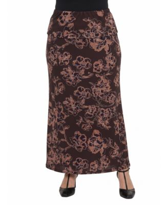24seven Comfort Apparel женская юбка макси А-силуэта с высокой талией большого размера
