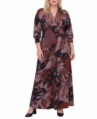 24seven Comfort Apparel женское макси-платье А-силуэта с цветочным принтом большого размера