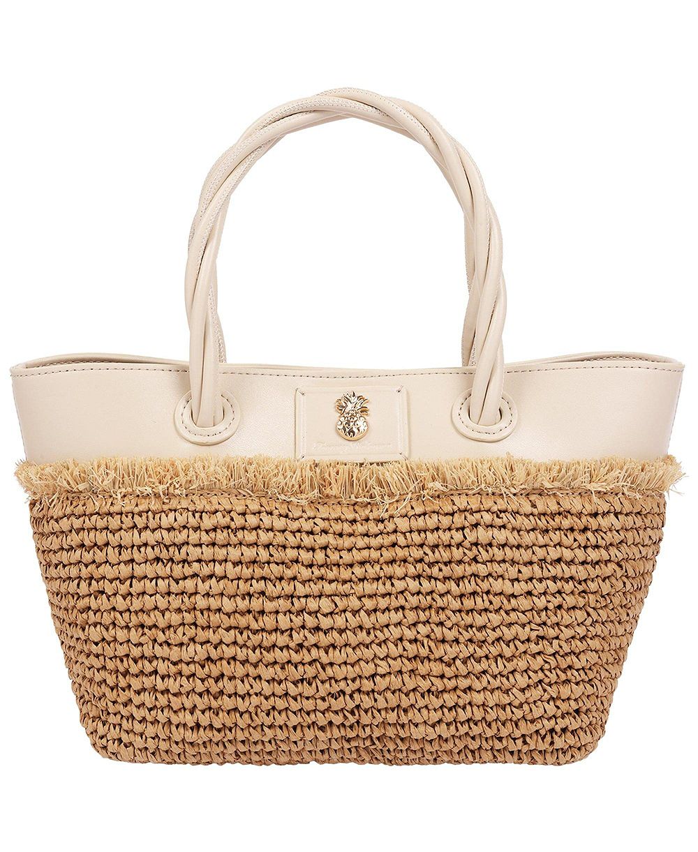 Средняя сумка-тоут Tommy Bahama Charlotte из рафии с бахромой