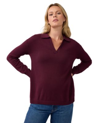 Ingrid + Isabel Women's Polo Collar Knit Nursing Sweater