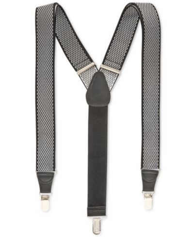32MM Club Room Men's Diamond Print Suspenders, Created for Macy's