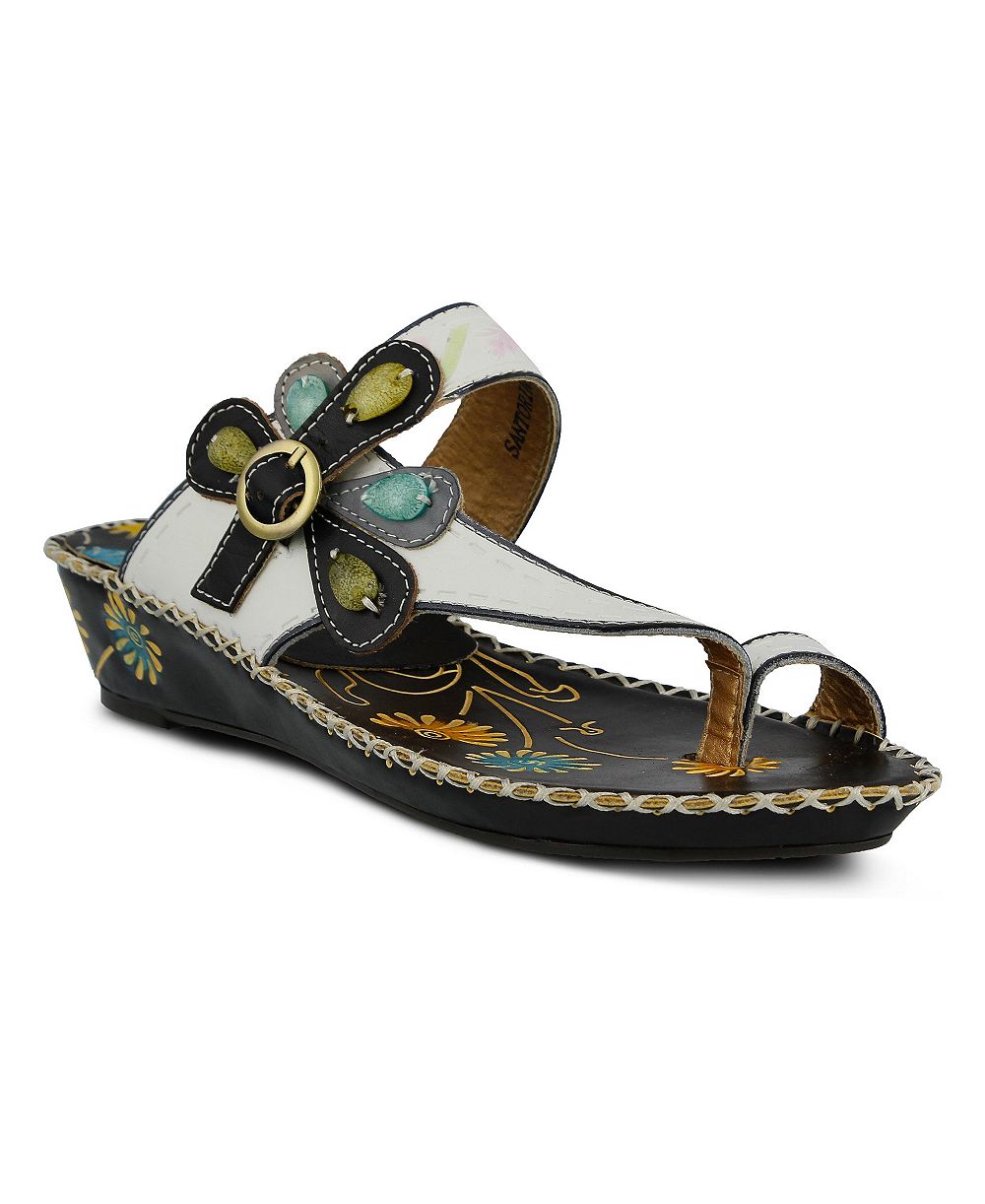 L'Artiste Женские сандалии Santorini Wedge Toe Ring Sandal with Vamp Spring Step
