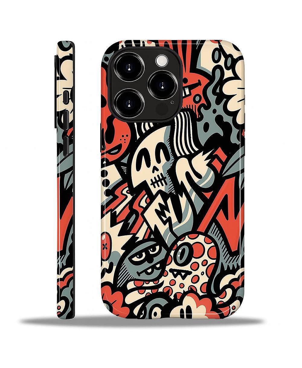 Чехол LISEN для Apple iPhone 16 Pro Max, двухслойный прочный, принт Skull Riot
