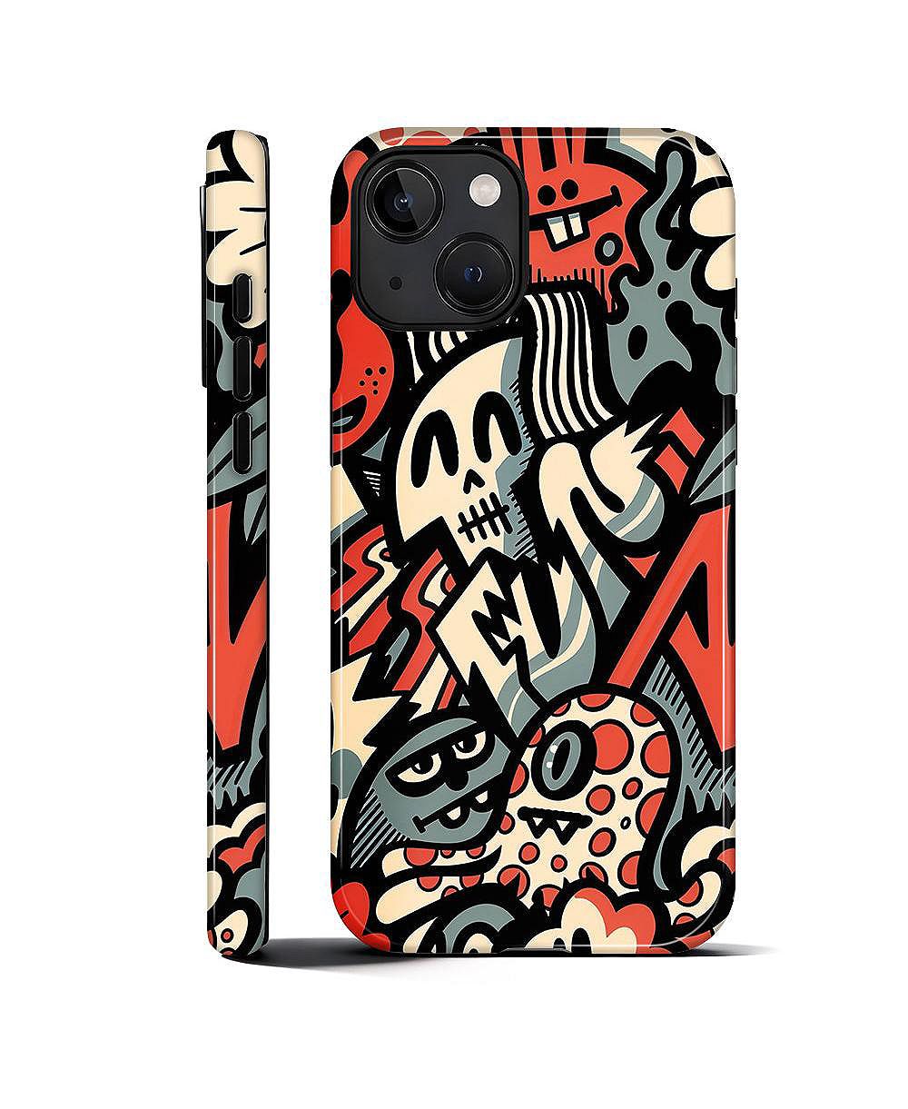 Чехол для телефона LISEN для Apple iPhone 14, двухслойный прочный, Skull Riot