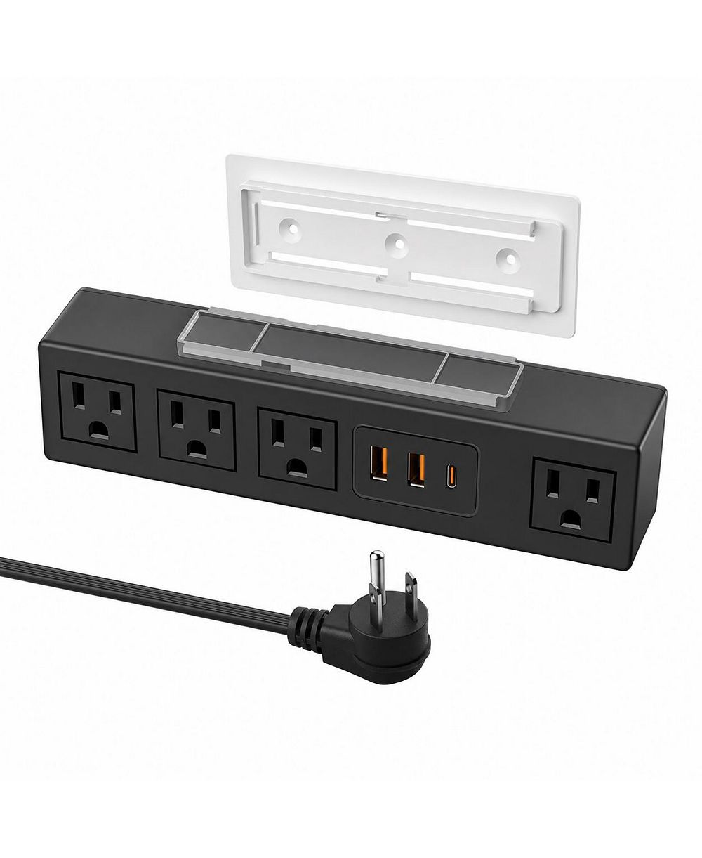 Lofree Under-Desk Mount Surge Protector Power Strip for USB-C and USB-A Devices