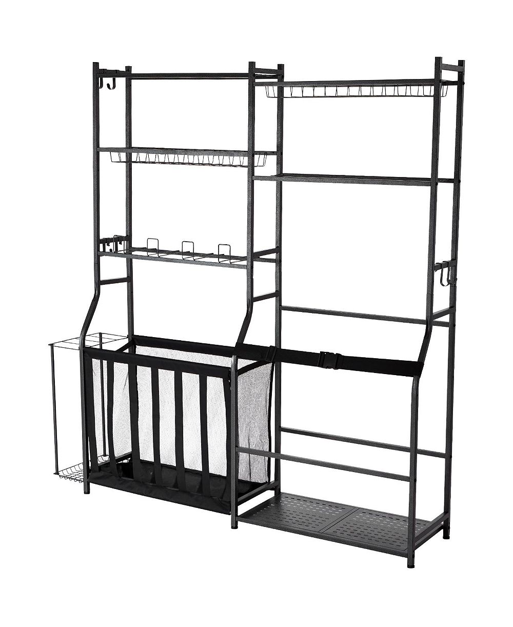GOUUN 62 in Golf Bag and Sports Equipment Storage Rack with Baskets and Hooks