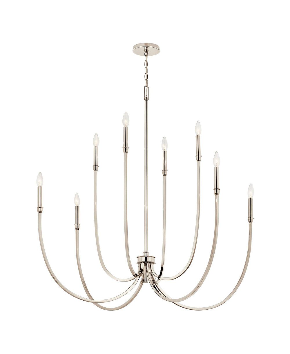 Люстра Kichler Malene 45 1/4" шириной, полированный никель, 8 ламп