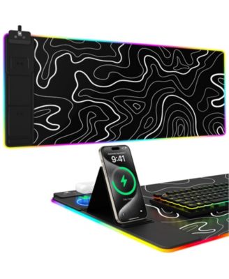 Lofree большая игровая мышь-коврик с RGB-подсветкой, 10 режимов освещения и беспроводная зарядка для ПК и Mac