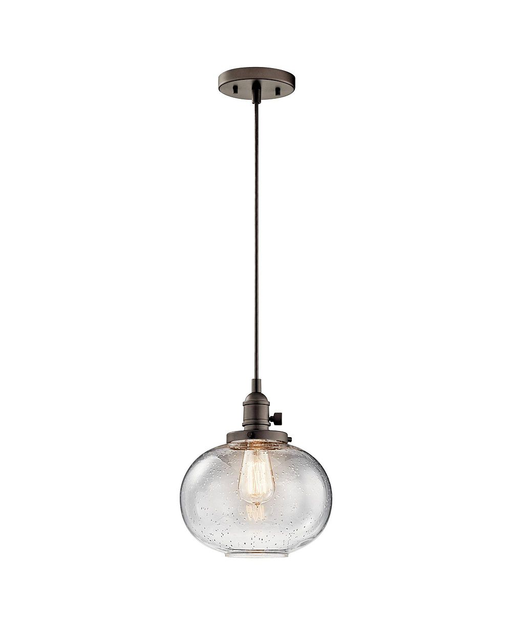 Kichler Avery 9 3/4" широкий антик бронзовый мини-подвесной светильник