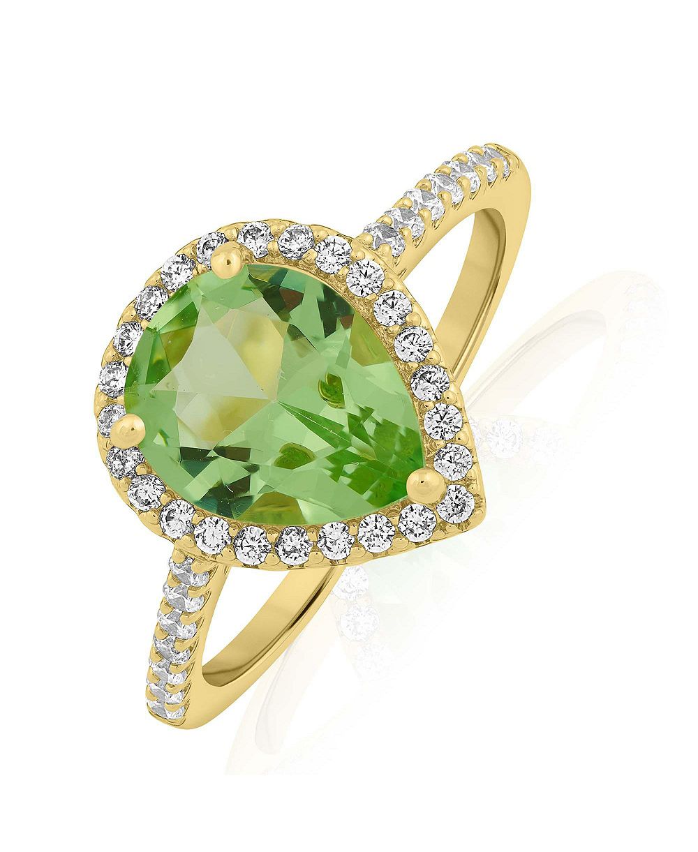 Simona Cubic Zirconia Pear-Shaped Halo Ring