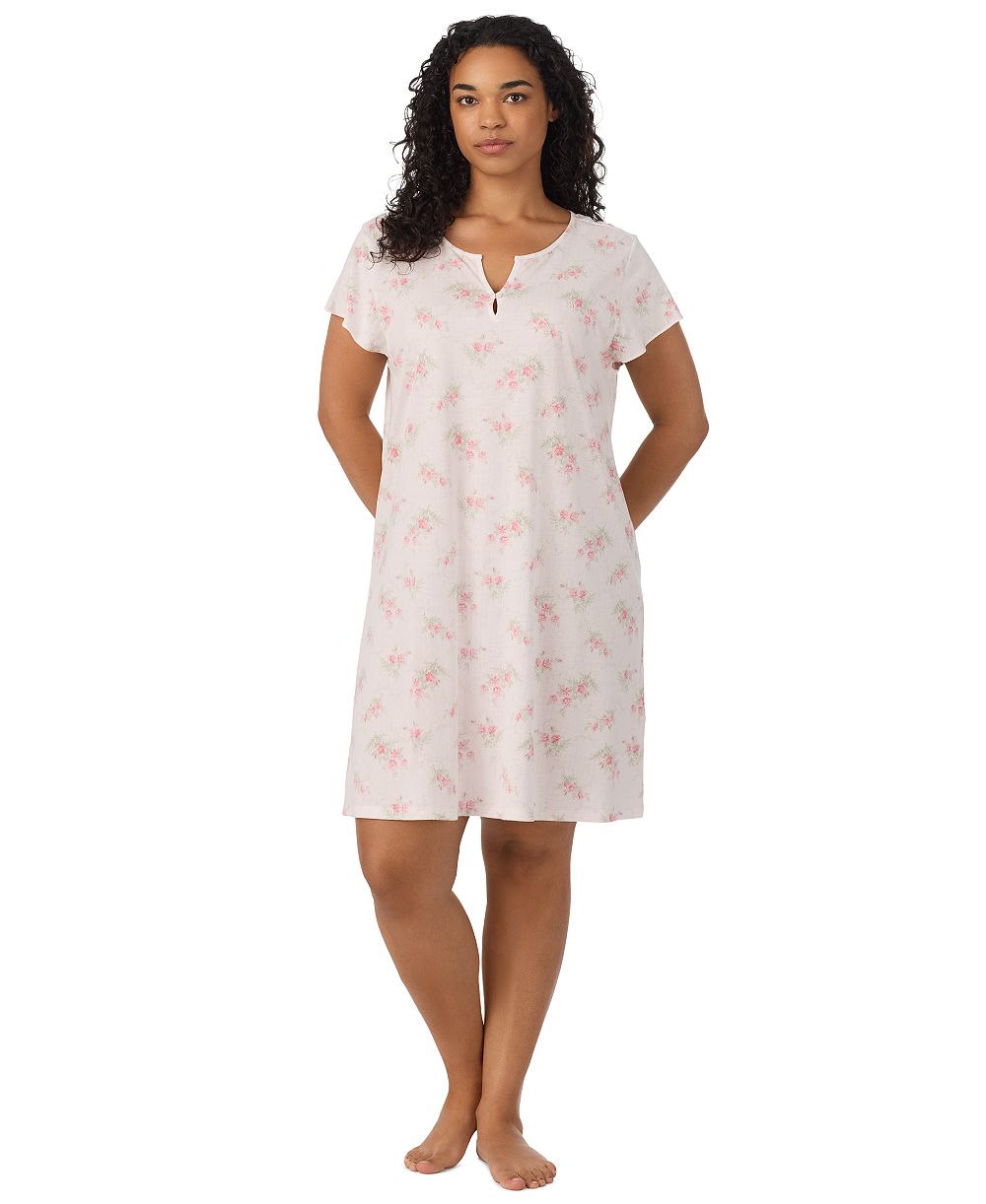 Lauren Ralph Lauren Women's Plus Size Flutter-Sleeve V-Neck Gown