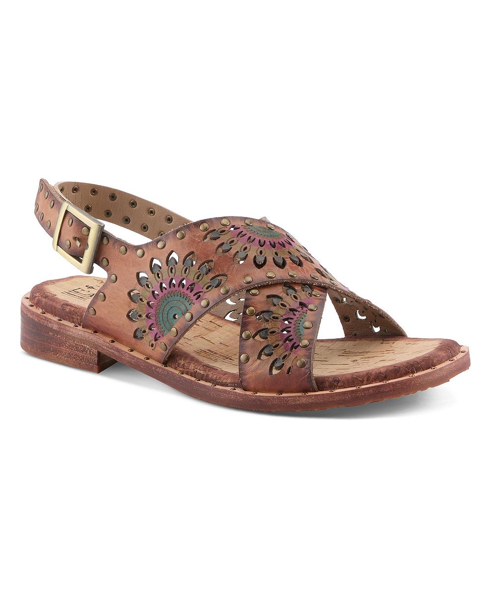 L'Artiste Women's Crossroads Hand-painted Sandal with Cushioned Easy Fit