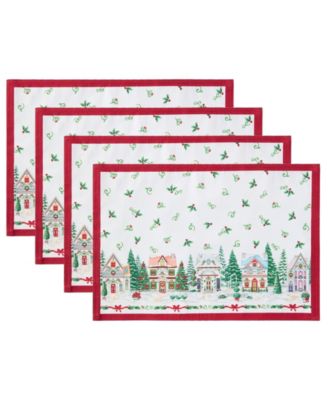 Lenox Spice Village Christmas Placemats, Set of 4
