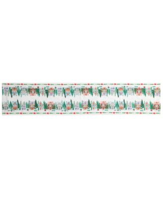 Lenox Spice Village Christmas Embroidered Table Runner, 14" x 70"