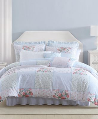 Laura Ashley Hope Patchwork Cotton 5-Piece Duvet Cover Set, Twin