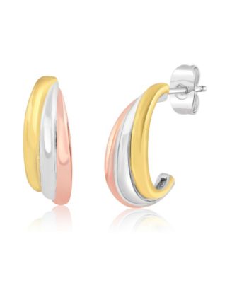 Simona полированные серьги-кольца с тремя рядами и тремя оттенками