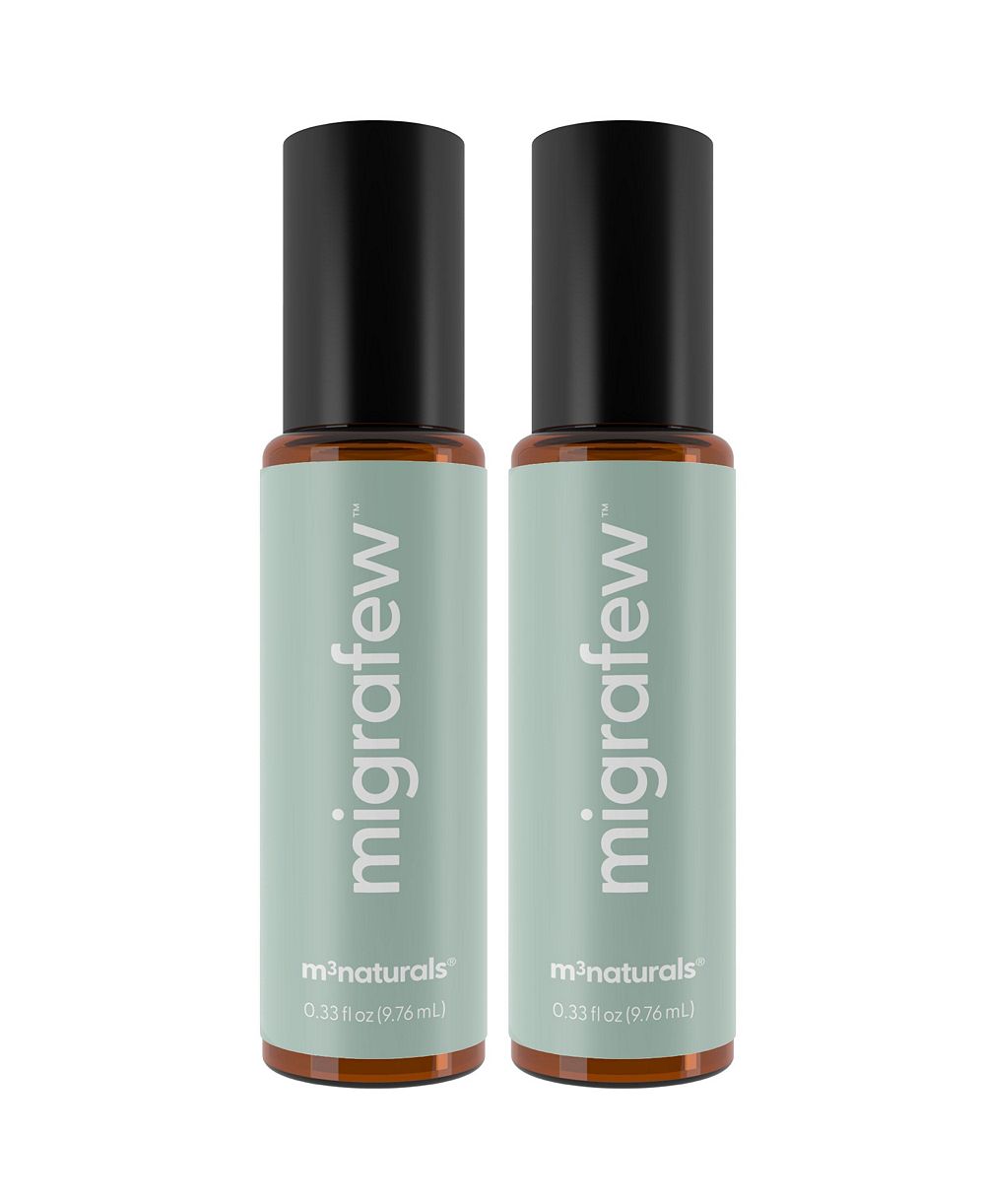 M3 MigraFew Aromatherapy Roll On with Peppermint, Spearmint and Lavender Essential Oils 9.76 Milliliter Pack of 2