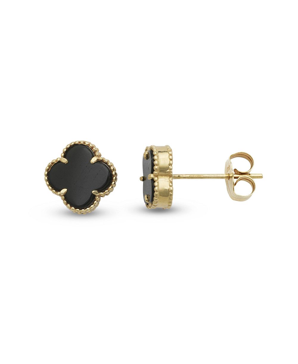 Curata Jewelry серьги-бабочки из сплошного нефрита 14k, 10x5 мм
