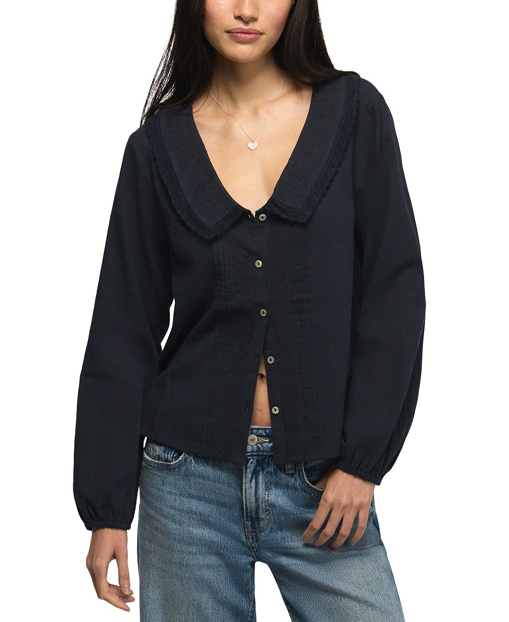 Женская блуза Lucky Brand с длинным рукавом и воротником Питер Пэн