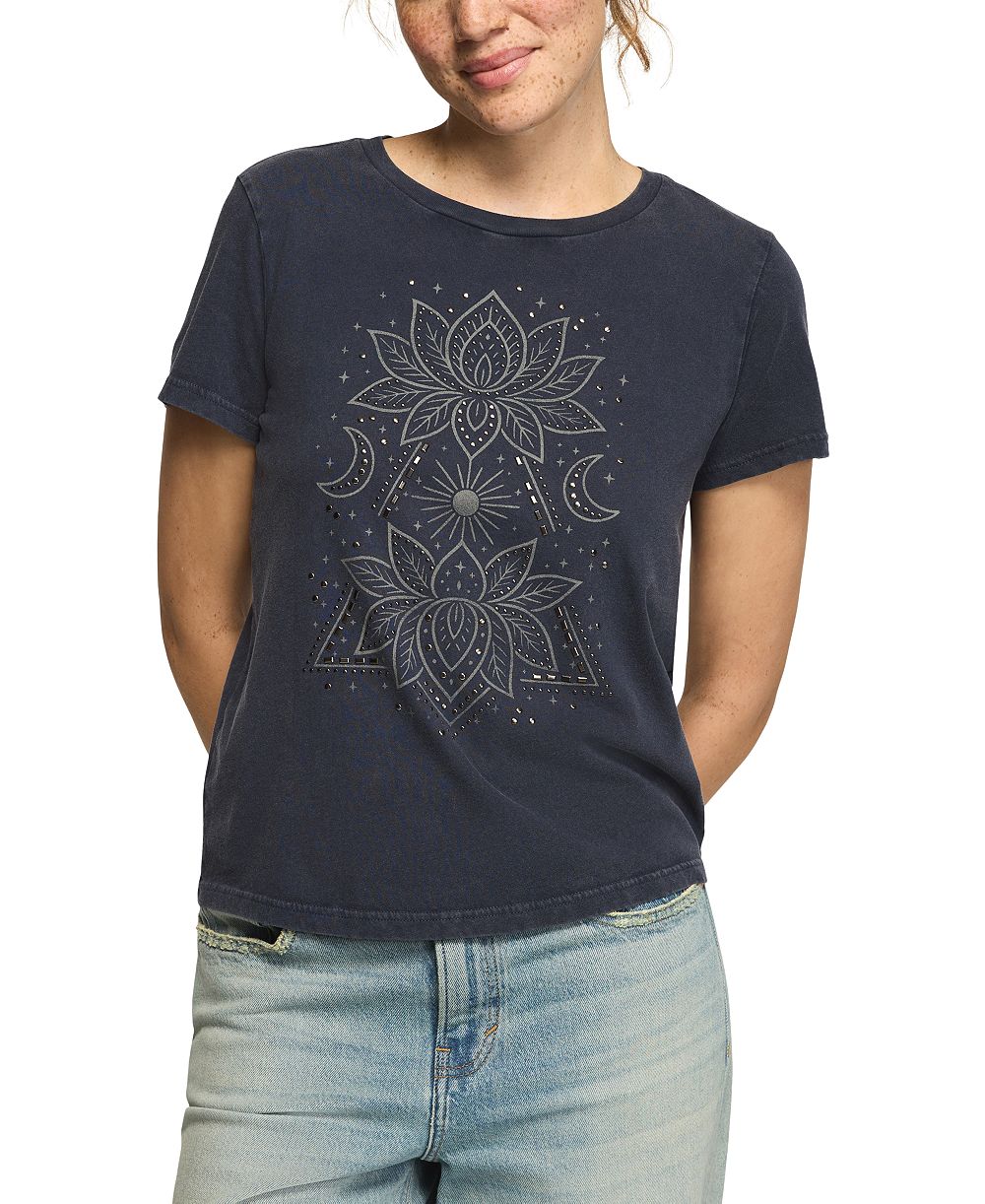 Lucky Brand женская футболка с цветочным принтом и графическим изображением Double Lotus