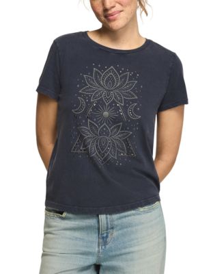 Lucky Brand женская футболка с цветочным принтом и графическим изображением Double Lotus