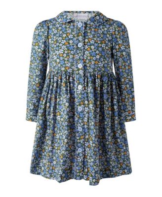Rachel Riley Toddler Girls' 2T-5T Meadow Floral Button-Front Long-Sleeve Fit & Flare Dress